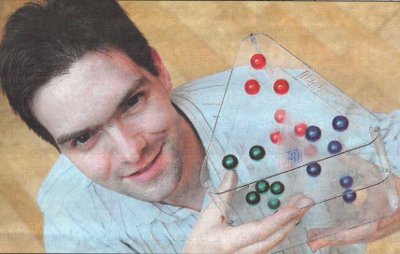 IN THE GAME: Paul Young, 32, had the idea for his new board game, Tri 3D, while stuck in a traffic jam