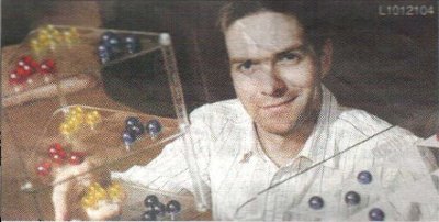 Paul Young with his invented Tri 3D game